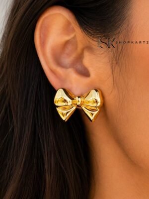 Anti Tarnish Golden Bow Earrings