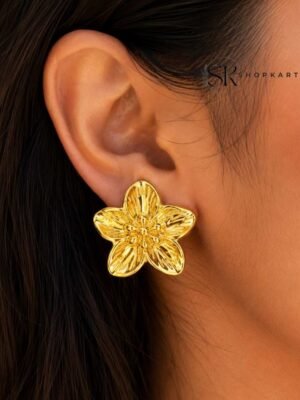 Anti Tarnish Golden Flower Studs