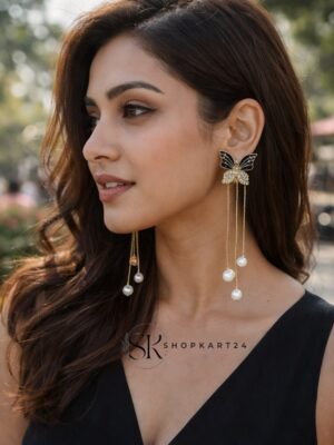Black Butterfly Drop Earring