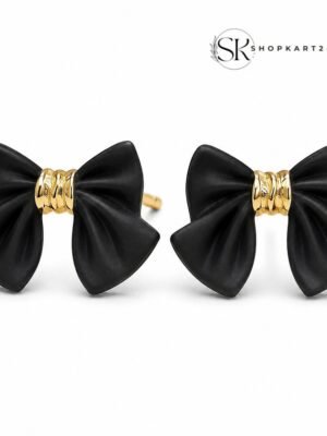 Black Velvet Bow Studs