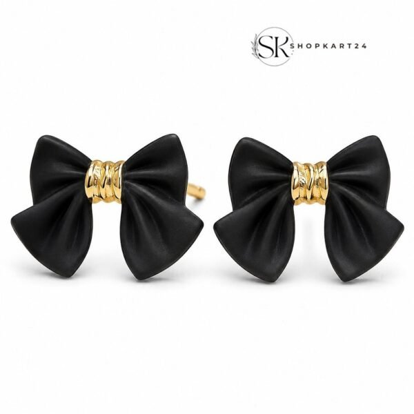 Black Velvet Bow Studs