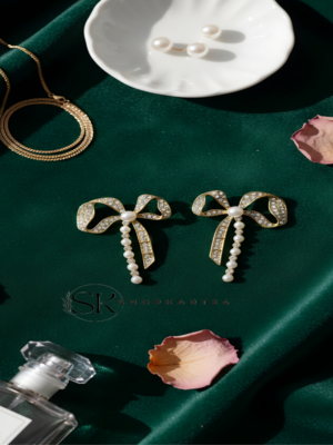 Bow Knot Pearl Drop Earring