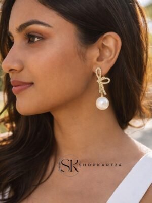 Butterfly Bow Pearl Korean Earring