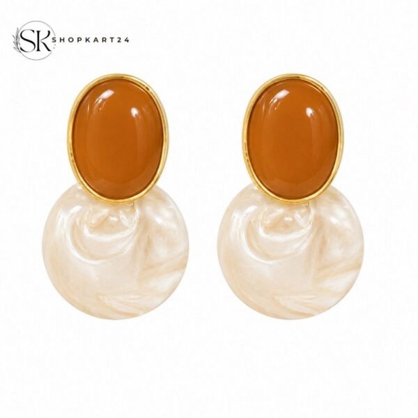 Caramel Pearl Drop Earrings