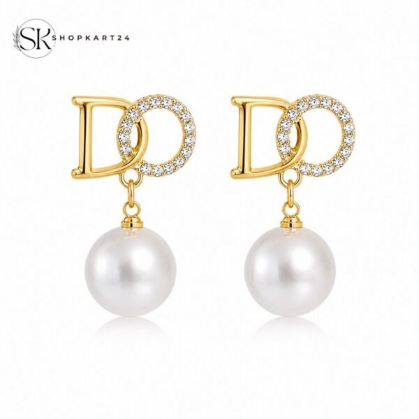 Crystal D Pearl Earrings