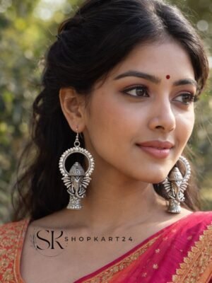 Ganesha Silver Oxidised Hanging Earring