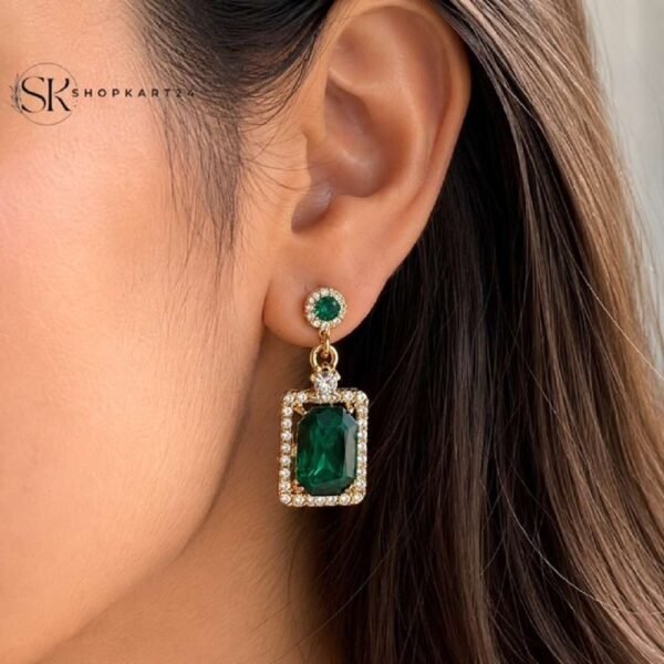 Green Emerald Earring