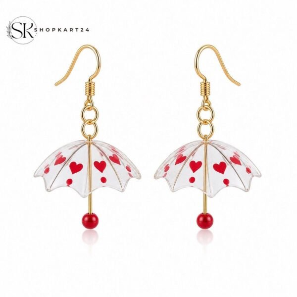 Heart Rain Umbrella Earrings