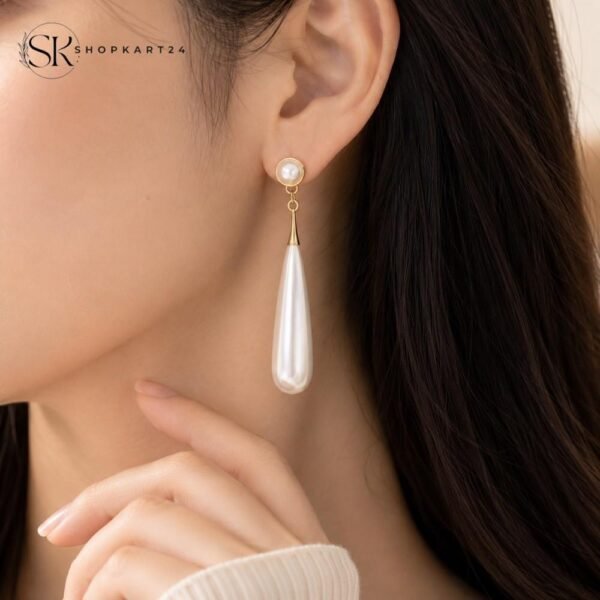 Ivory Drop Korean Earrings