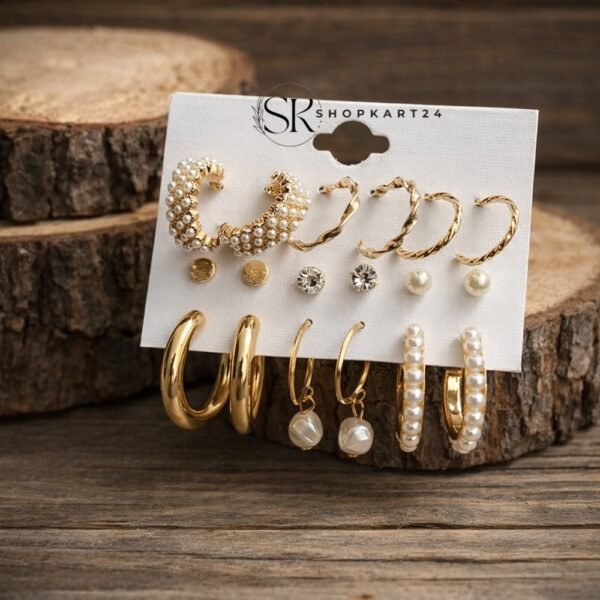 Medium Size Hoop Earring Card Set ( Set of 9 Earrings)