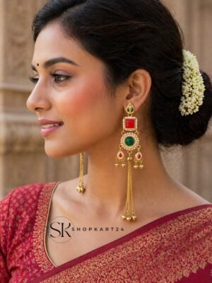 Red Long Kashmiri Earring