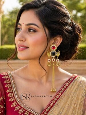 Royal Peacock Black Kashmiri Earring