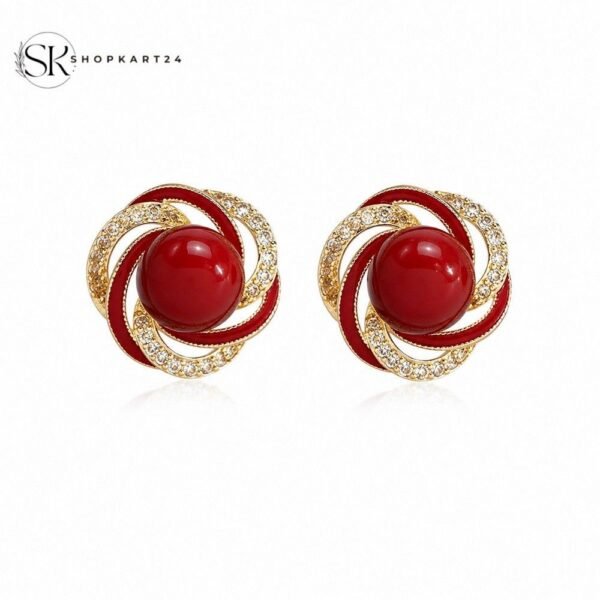 Royal Red Blossom Earrings